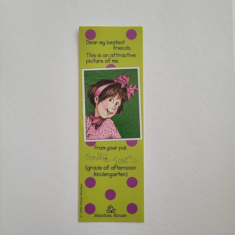 Vintage 90s Junie B. Jones Bookmark 1992 Denise Brunkus Reading List 676-76038-4 - Picture 2 of 14